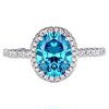 Leidy Haute Couture s925 silver slives sea blue ice flower cut 3 carat pigeon egg fashion ring