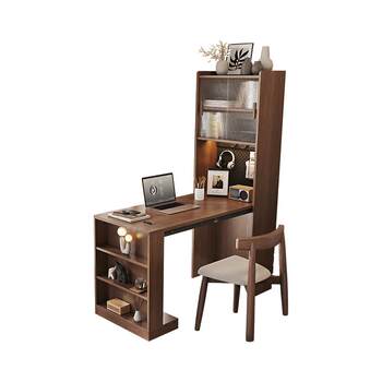 Folding desk and bookcase integrated small apartment corner table