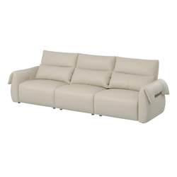 The same Tianxi style leather sofa in the shopping mall, living room simple modern cream functional sofa Gujia sofa 1022