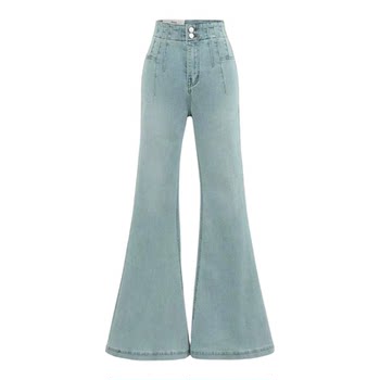 Jeans bootcut ອັດຕາສ່ວນແອວກັບສະໂພກຂອງແມ່ຍິງ super
