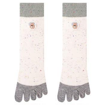 2026 new five finger socks women's spring and summer mid-tube socks pure cotton boneless cartoon cute idea yarn sports tie-toe socks
