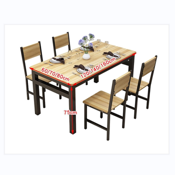 6 people simple style rectangular hotel dining table and chair