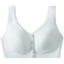 Mothers underwear womens front button bra without rims middle-aged and elderly womens large size push-up vest bra summer thin cotton