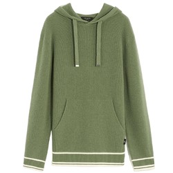 TED BAKER ດູໃບໄມ້ລົ່ນແລະລະດູຫນາວຂອງຜູ້ຊາຍ striped hooded drawstring wool sweater 270043A