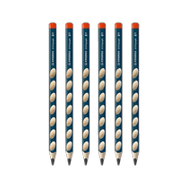 (Direct) STABILO Hole Pen Pencil Elementary School Stationery German Easy-Grip Childrens Upright Pencil 6-Pack 322 HB (Free Pen Cap Rubber Pencil Sharpener)