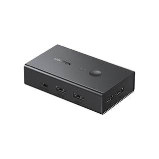 绿联kvm切换器hdmi二进/四进一出一套键盘鼠标控制两台电脑2双主机共用一个显示器带多usb共享同步分配切屏器