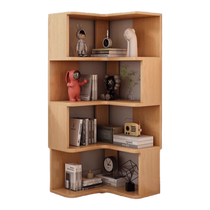 Yangman corner cabinet corner storage rack floor-standing bookshelf solid wood storage cabinet storage cabinet corner triangle turn