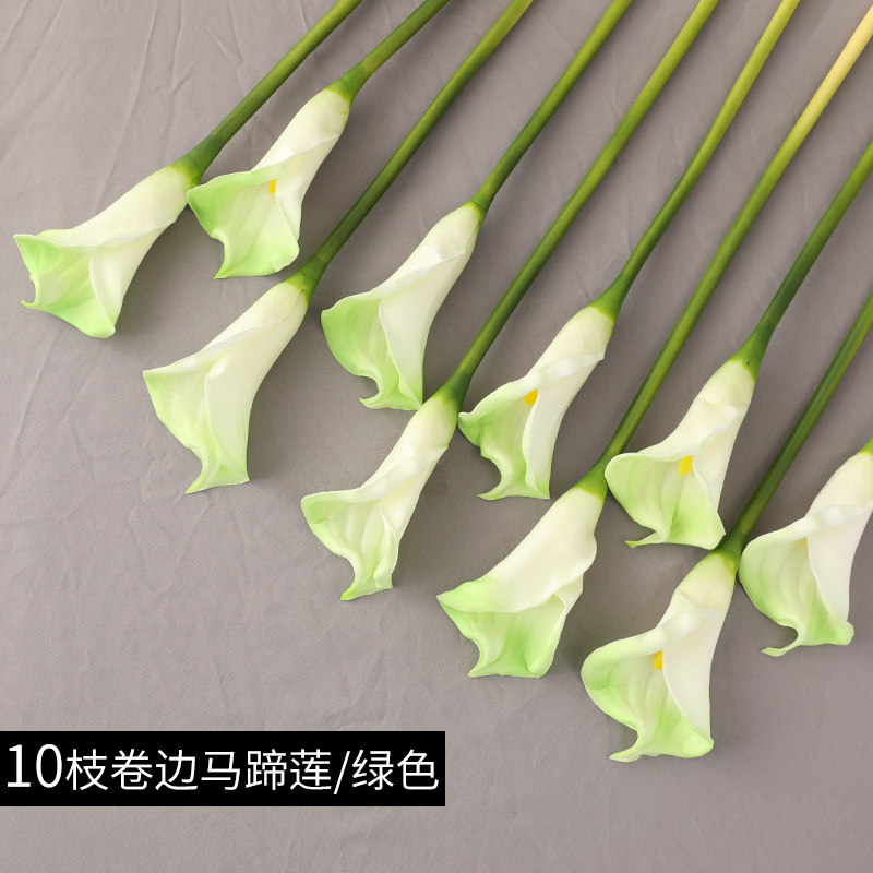 Taihuan ดอกคาลล่าลิลี่ประดิษฐ์ทำจาก PU จำนวน 10 ดอก ดอกคาลล่าลิลี่ปลอม ช่อดอกไม้ขนาดใหญ่ ของประดับตกแต่งห้องรับแขก โรงแรม