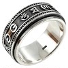 925 silver six-character mantra double layer rotatable ring