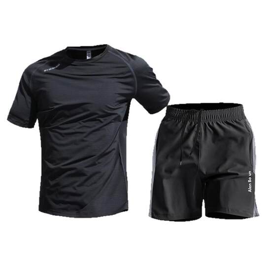 Sportanzug Herren Eisseide T-Shirt Sommer dünne schnell trocknende Kleidung Kurzarm Training Laufausrüstung Fitnesskleidung neuer Stil