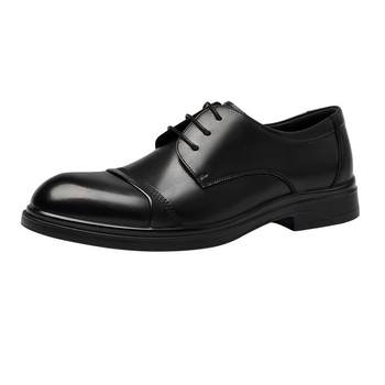 Aokang men's shoes 2025 spring and autumn new business formal leather shoes men's two-joint retro polished men's wedding shoes