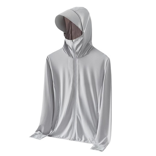 薄款透气网眼防晒衣男女冰丝夏季户外骑车钓鱼帽檐防晒服夹克外套