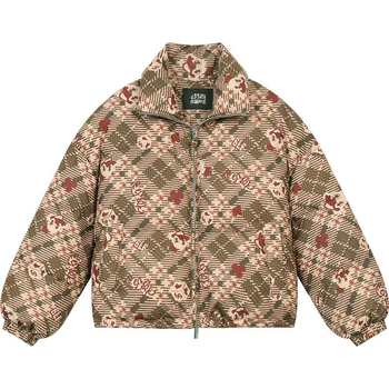 Fairy's Pocket Retro Plaid All-Over Print Short down Jacket for Women 2025 Winter New Design Warm Coat