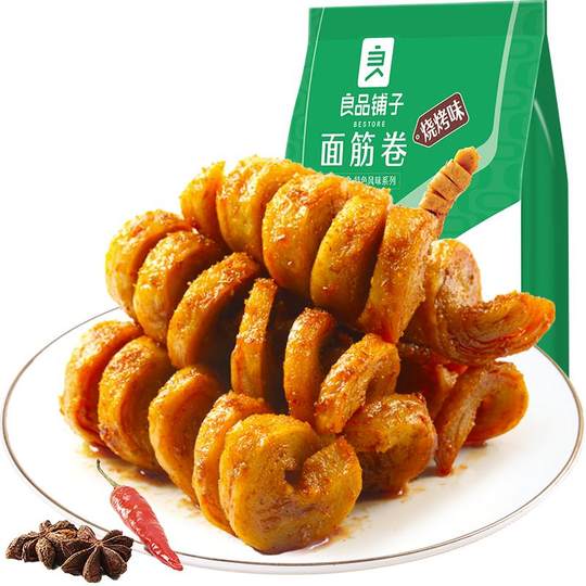 良品铺子面筋卷烧烤味袋网红辣条豆干休闲零食怀旧儿时小吃