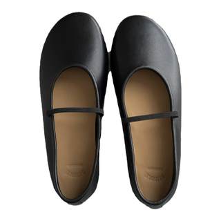 Slip-on French sheepskin flat granny shoes