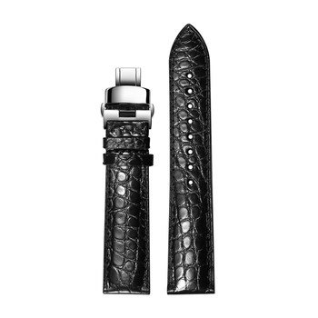 Double-sided crocodile leather shirui watch strap is soft and wear-resistant