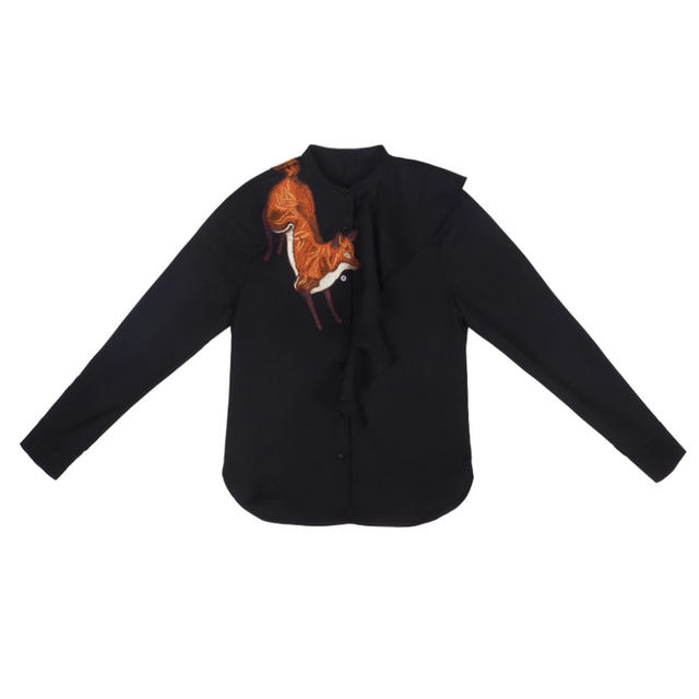 Kamo Original Zihu Story Heavy Industry Embroidered Stand Collar Cotton