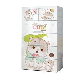 Cartoon drawer-type plastic storage cabinet children's wardrobe five-bucket shoe cabinet storage rack storage box organizing storage box