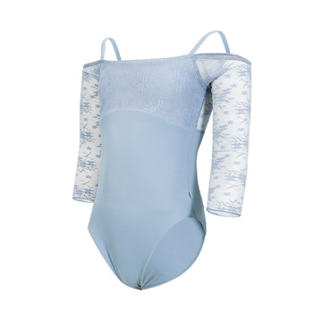 Sansha Sansha Ballet Costume Elastic Lace Three-Quarter Sleeve Kidsren's Dance Costume Open Crotch Practice Costume Performance Costume