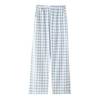 Plaid pajama pants for women pure cotton thin style for outdoor wear