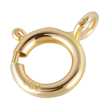 18k gold spring button pearl pendant pendant