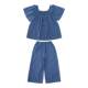 ເດັກຍິງ Summer ແຂນສັ້ນ Babydoll ເສື້ອຢືດຂາກວ້າງຊຸດ