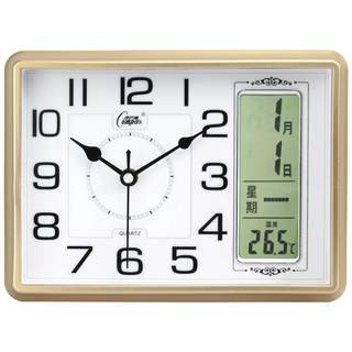 康巴丝万年历座钟客厅卧室静音日历台式电子表钟表带温度桌面时钟