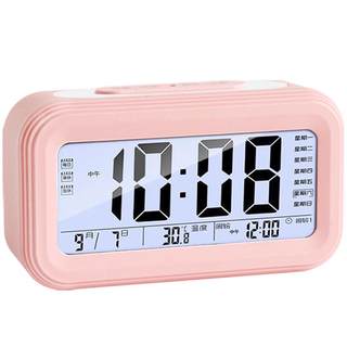 Alarm clock student silent electronic multifunctional bedside night light