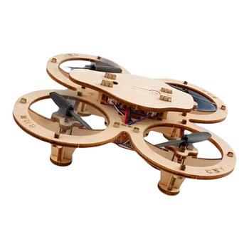 Wooden assembled diy drone children's quadcopter handmade model school remote control aircraft toy model aircraft