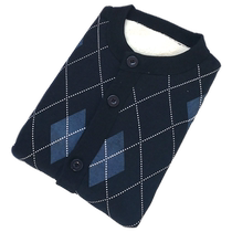 Hengyuanxiang Group middle-aged and elderly thermal underwear mens thickened plus velvet suit lambswool cardigan single top for men