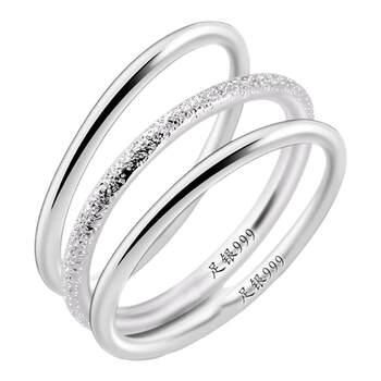 999 pure silver ancient method ring female personality simple index finger tail ring niche high-end sensitive ring closed mouth ring tail ring