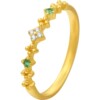 Trendy Acer Starry Shadow Gold Diamond Garnet Ring Pure Gold Ring Hand Decoration 5G Fashion Inlaid Dot Diamond W