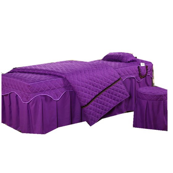 Simple solid color beauty salon bed cover quilted body massage