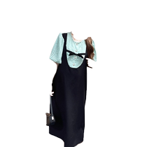 Maternity summer French fake two-piece shirt dress womens new summer new belly-covering slimming loose skirt