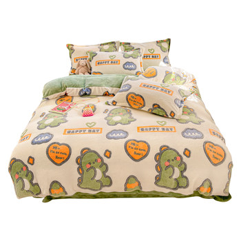 Bedding four-piece set winter milk velvet snowflake velvet