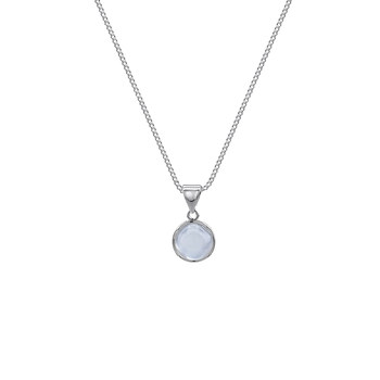 Ice-clear circle cat's eye stone necklace women's clavicle chain