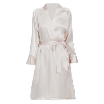 Silk nightgown for women spring and summer long-sleeved 100% mulberry silk pajamas home wear sexy womens dressing gown bathrobe nightgown
