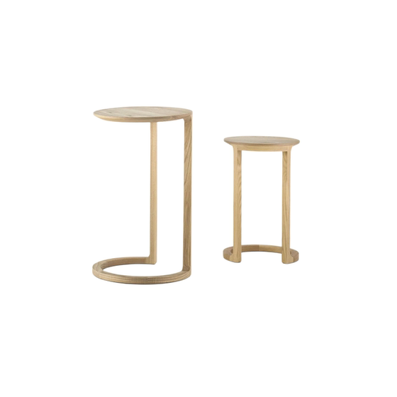 Light luxury round solid wood edge high -horn several combinations of creative bedside tables casual tables, flower stand lazy tables in Northern Europe