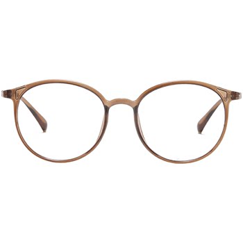 ບັນຍາກາດແບບໂປ່ງໃສ Youdian 7g Korean ultra-light tr90 brown frame glass frame for myopia men and women can match with degrees.