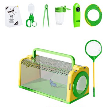 Insect observation box for children boys compass magnifying glass telescope camping adventure girls outdoor toy capture
