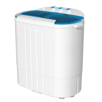 Semi-automatic double-tub double-cylinder mini washing machine