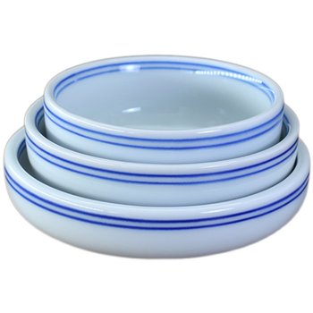 Double-line blue-edged huaxuan ceramic simple shallow bowl seasoning bowl