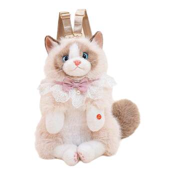 Simulation ragdoll cat doll backpack doll kitten plush doll female backpack toy ຂອງຂວັນວັນເກີດຂອງເດັກນ້ອຍ