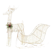 Christmas decorations wrought iron deer pull cart Christmas luminous elk edelweiss deer shopping window ornaments interior decoration