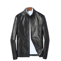 Traduction Collines de traduction Cuir Cuir Veste de vêtements Hommes Genuine Cuir Haining New Superior Business Real Habillement Veste de motocyclette