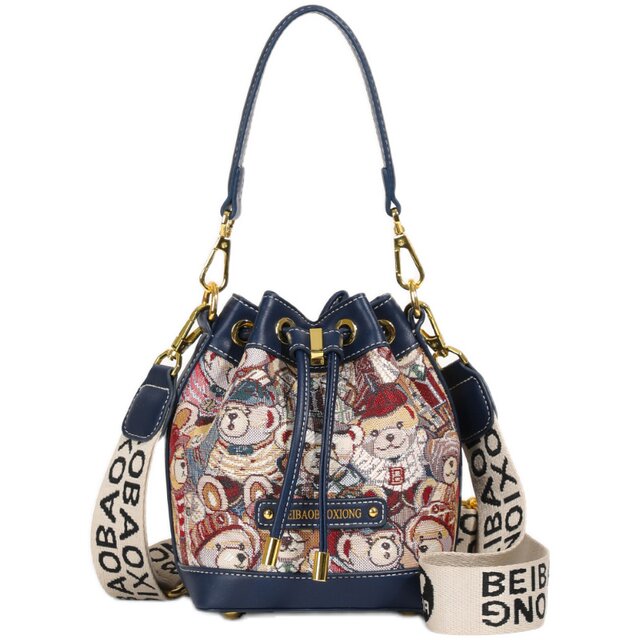 Casual trendy drawstring shoulder crossbody bag