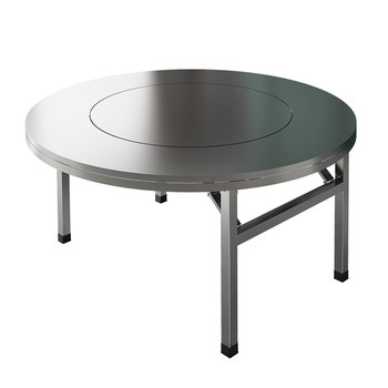 Thickened anti-rust stainless steel foldable turntable round table