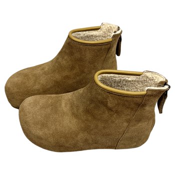 Cow suede plus velvet high-top shoes for women 5cm 2025 winter