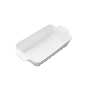 European-style baked pure white ceramic double-eared baked rice plate