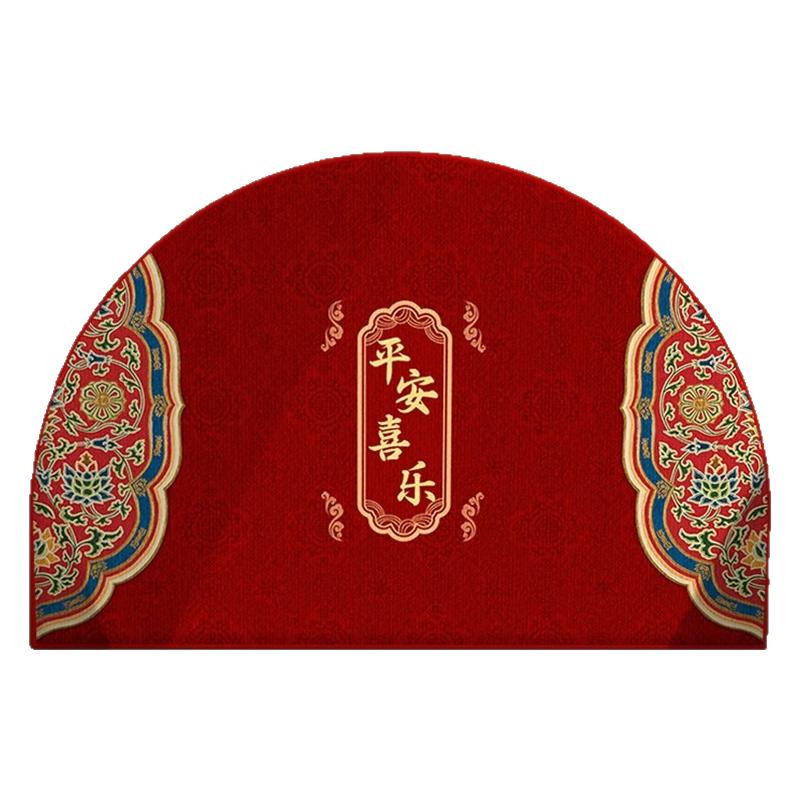 Semi-circular entrance door red stain-resistant floor mat home entrance